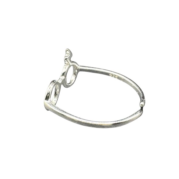Silver Eyeglass-Inspired Jewelry Ring - Picture 3 of 3